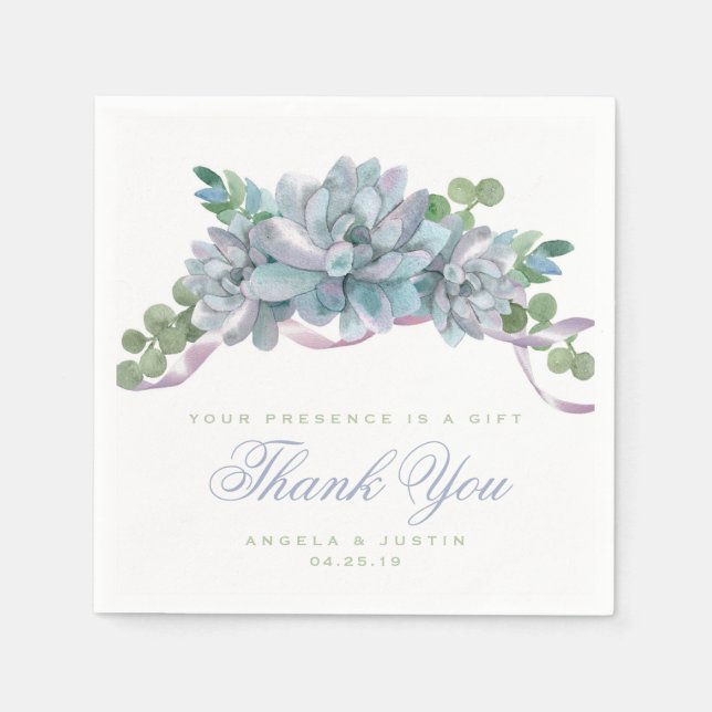 Aquarellfärbung mit Lila Band Serviette (Vorderseite)