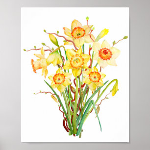 Aquarellfeder-Blume Poster