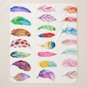 Aquarellfedern: Schöne Vintage-Kollektion. Sherpadecke