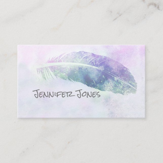 Aquarellfedertafel kunstblaues Sonderdesign Visitenkarte (Vorderseite)