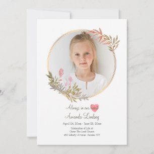 Aquarellfeier Lebensfotokarte Einladung