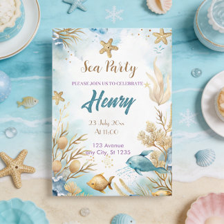 Aquarellfeier unter Wasser Einladung