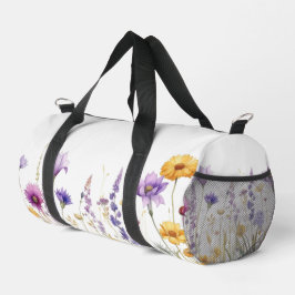 Aquarellfeld mit Wildblumen Duffle Bag