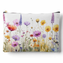Aquarellfeld mit Wildblumen