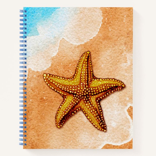 Aquarellfisch im Beach Journal Notizbuch (Vorderseite)