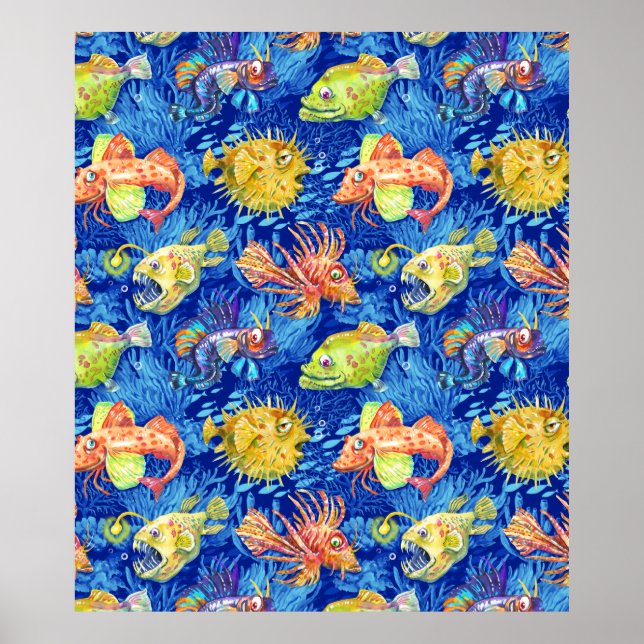 Aquarellfisch Poster (Vorne)