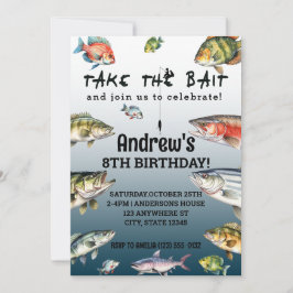 Aquarellfischerei zum Geburtstag Einladung