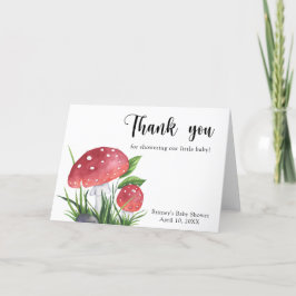 Aquarellfliege agarisch - vielen Dank Babydusche Dankeskarte