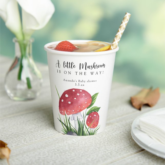 Aquarellfliege ist unterwegs! Babydusche Pappbecher (In Situ)