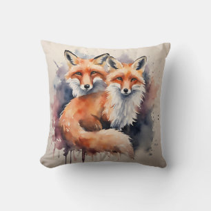 Aquarellfox Duo Kissen