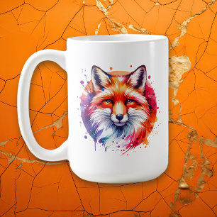 Aquarellfox-Illustration Personalisiert Kaffeetasse