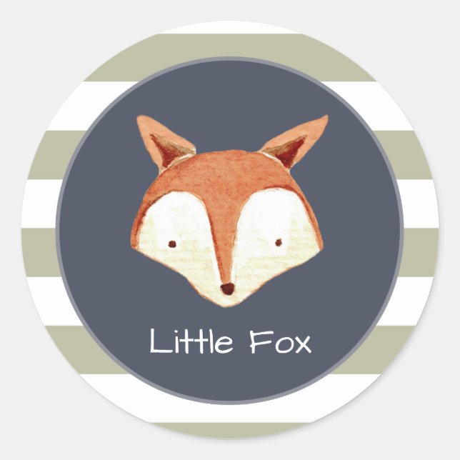 Aquarellfox Navy Orange Woodland Sticker (Vorderseite)