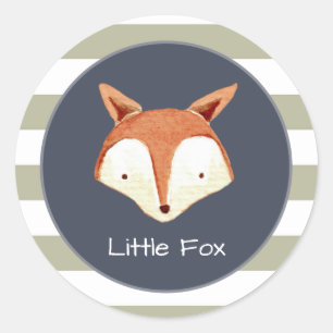 Aquarellfox Navy Orange Woodland Sticker