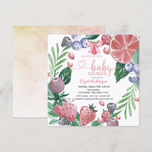 Aquarellfrüchte Berry Sweet Baby Dusche Einladung