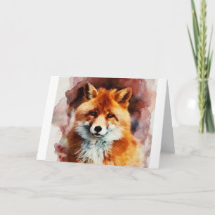 Aquarellfuchs Karte