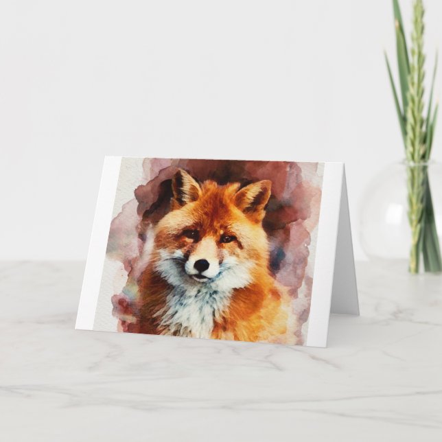 Aquarellfuchs Karte (Vorderseite)