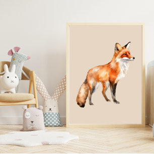 Aquarellfuchs Poster