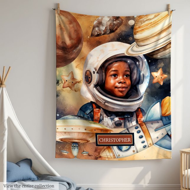 Aquarellgalaxie Blanket Gemütliches Jungen Zimmerd Fleecedecke (Watercolor Galaxy Blanket Cozy Boys Room Decor)