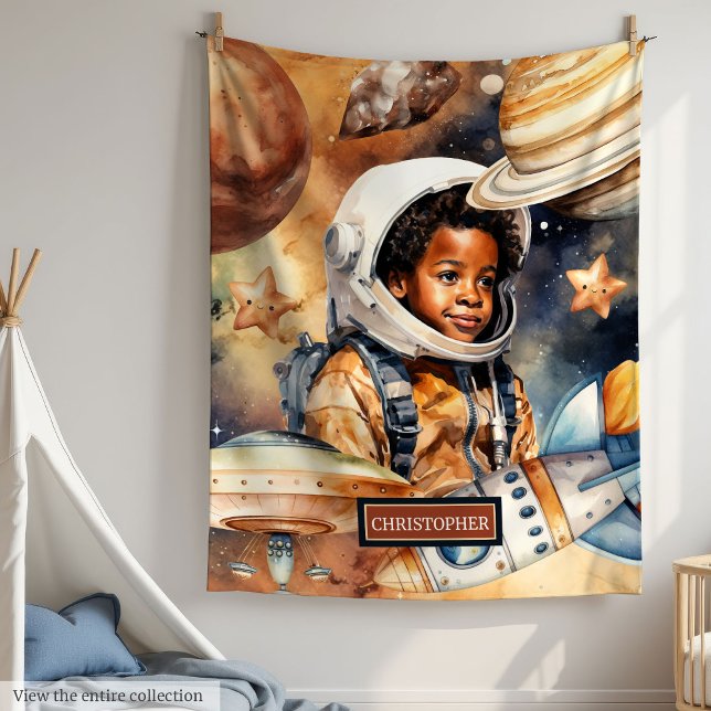 Aquarellgalaxie Blanket Platz Lover Geschenk Fleecedecke (Watercolor Galaxy Blanket Space Lover Gift)