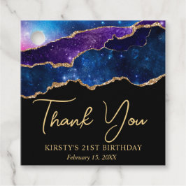Aquarellgalaxie Glitzer Agate Geburtstagsparty Geschenkanhänger