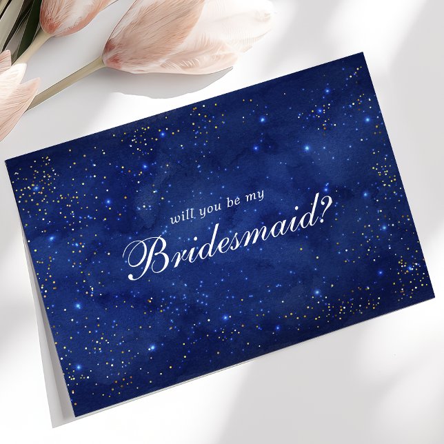 Aquarellgalaxie Kosmisch wirst du meine Bridesmaid Einladung (Von Creator hochgeladen)