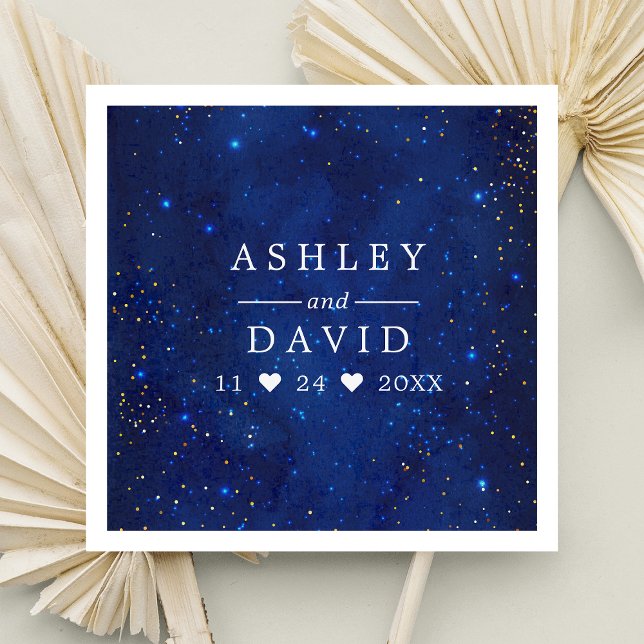 Aquarellgalaxie Kosmische Sterne Hochzeit Serviette (Von Creator hochgeladen)