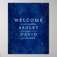 Aquarellgalaxie Kosmische Sterne Hochzeit Willkomm