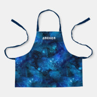 Aquarellgalaxie Nebel Name Blau