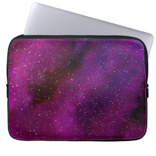 Aquarellgalaxien lila rosa laptopschutzhülle