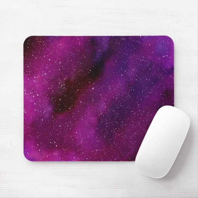 Aquarellgalaxien lila rosa mousepad (Mit Mouse)