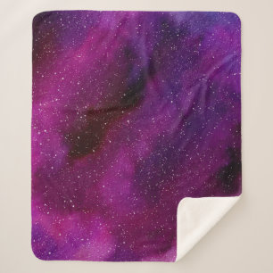 Aquarellgalaxien lila rosa sherpadecke