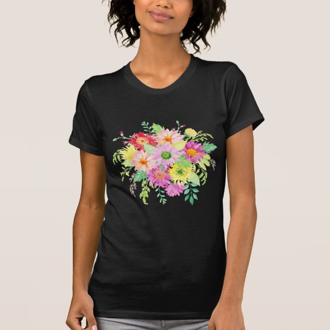 Aquarellgänseblümchenblumenstrauß T-Shirt (Vorderseite)