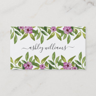 Aquarellgarland handgeschriebene Kalligrafie Visitenkarte
