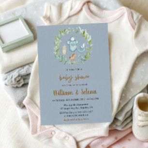 Aquarellgarn Kinderdusche Einladung