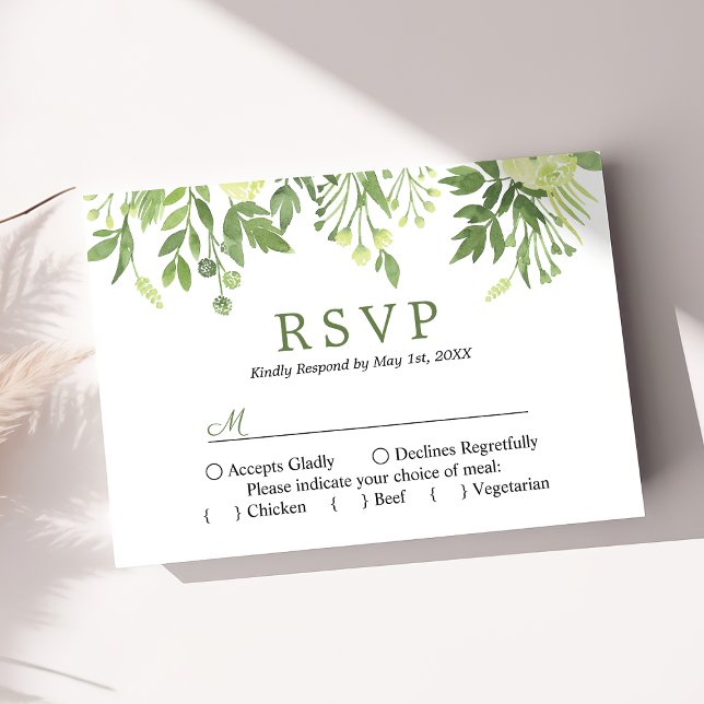 Aquarellgarten Blumengarten Hochzeit UAWG RSVP Karte (Von Creator hochgeladen)