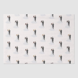 Aquarellgarten & Braut zum Hochzeitsessen Brautpar Seidenpapier