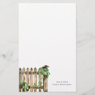 Aquarellgarten Garten Zaun mit Ivy Briefpapier