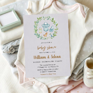 Aquarellgarten Kinderdusche Einladung