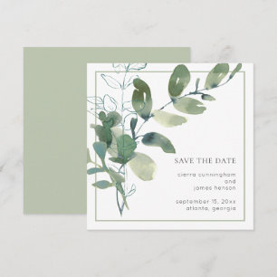 Aquarellgarten Minimale Hochzeit Save The Date