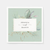 Aquarellgarten mit Sage und Gold Wedding Nickerche