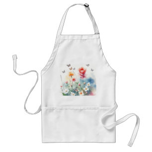 Aquarellgarten mit Schmetterlingen Schürze