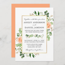 Aquarellgarten Peach Rose Hochzeit