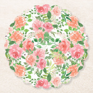 Aquarellgarten Rose Untersetzer