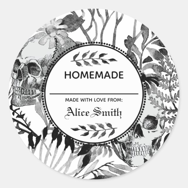 Aquarellgarten Runder Aufkleber (Vorderseite)