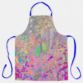 Aquarellgarten Sonnenaufgang mit violetten Blumen Schürze