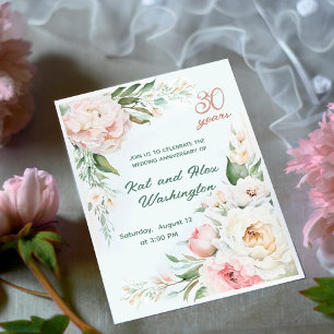 Aquarellgarten, WEDING ANNIVERSAR Einladung