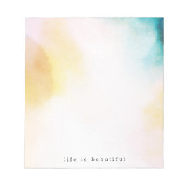 Aquarellgelb Aquamarine blaue Gefärbte Krawatte Om Notizblock