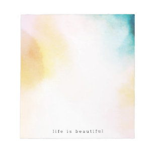 Aquarellgelb Aquamarine blaue Gefärbte Krawatte Om Notizblock