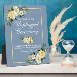 Aquarellgelb Blütenblau Ungestopft Fotoplatte