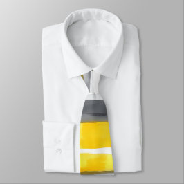 Aquarellgelb, grau, weiß gestreifter Nackenstift Krawatte